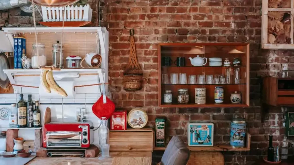 Open Shelving Rustic Kitchen