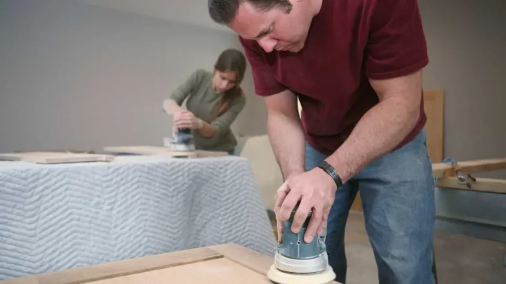 Sanding the Cabinets