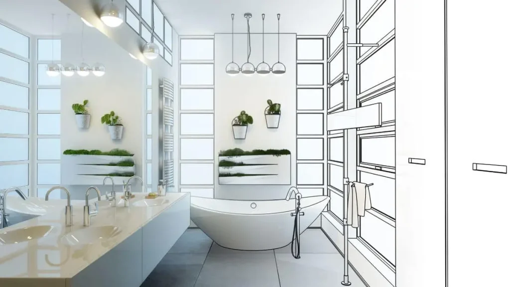 Design for dividing a bathroom