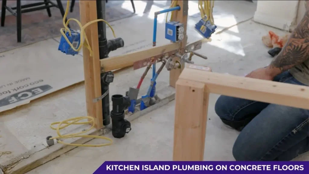 Installation Process for Kitchen Island Plumbing on Concrete Floors