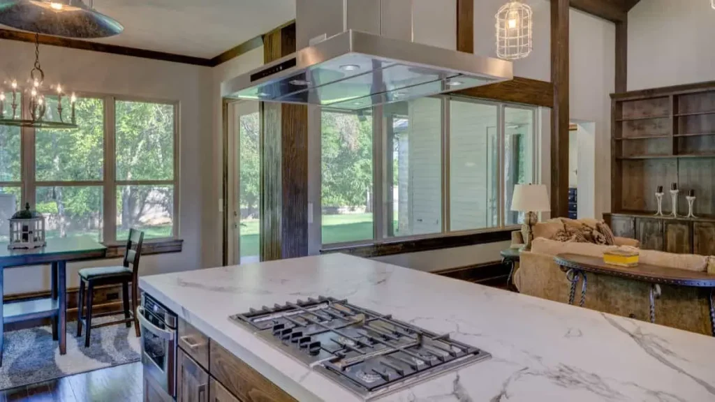 kitchen island plumbing concrete floor