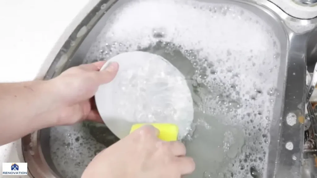 Washing Dishes During Kitchen Remodel