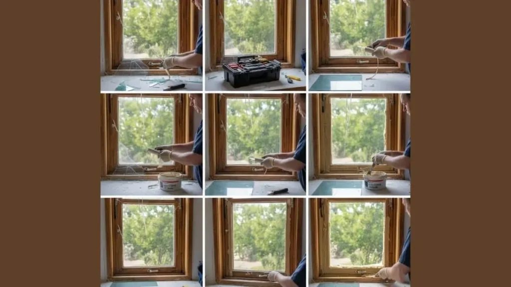 Broken window string step-by-step repair process