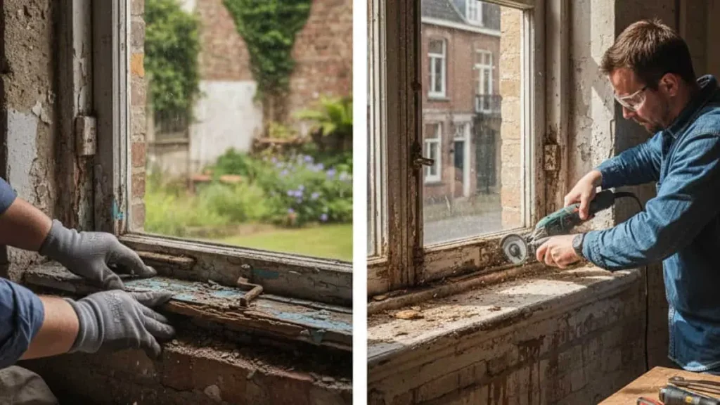 Removing The Old Window Sill
