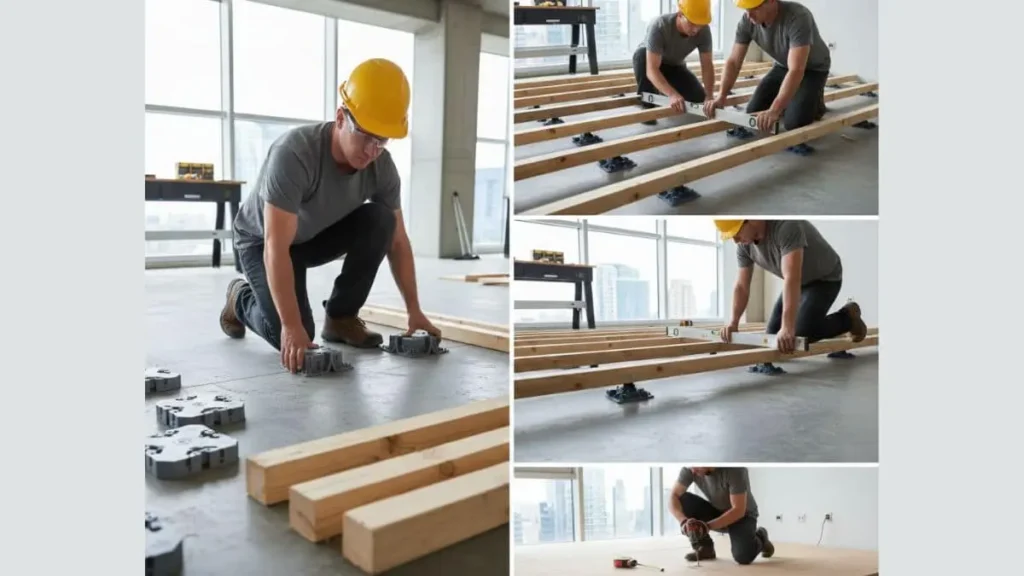 Easy installation method for raising the floor height