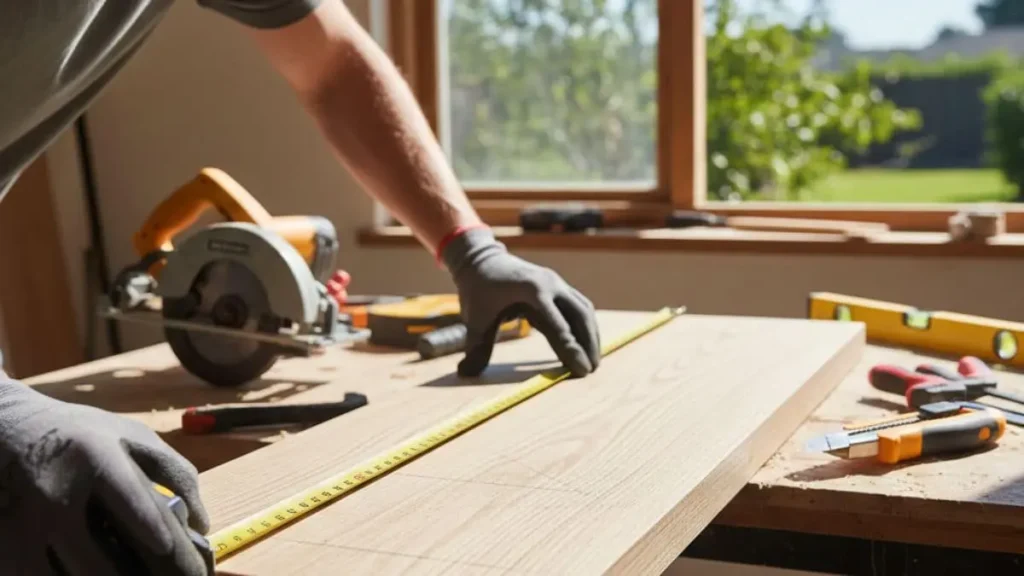 Measuring And Cutting The New Sill

