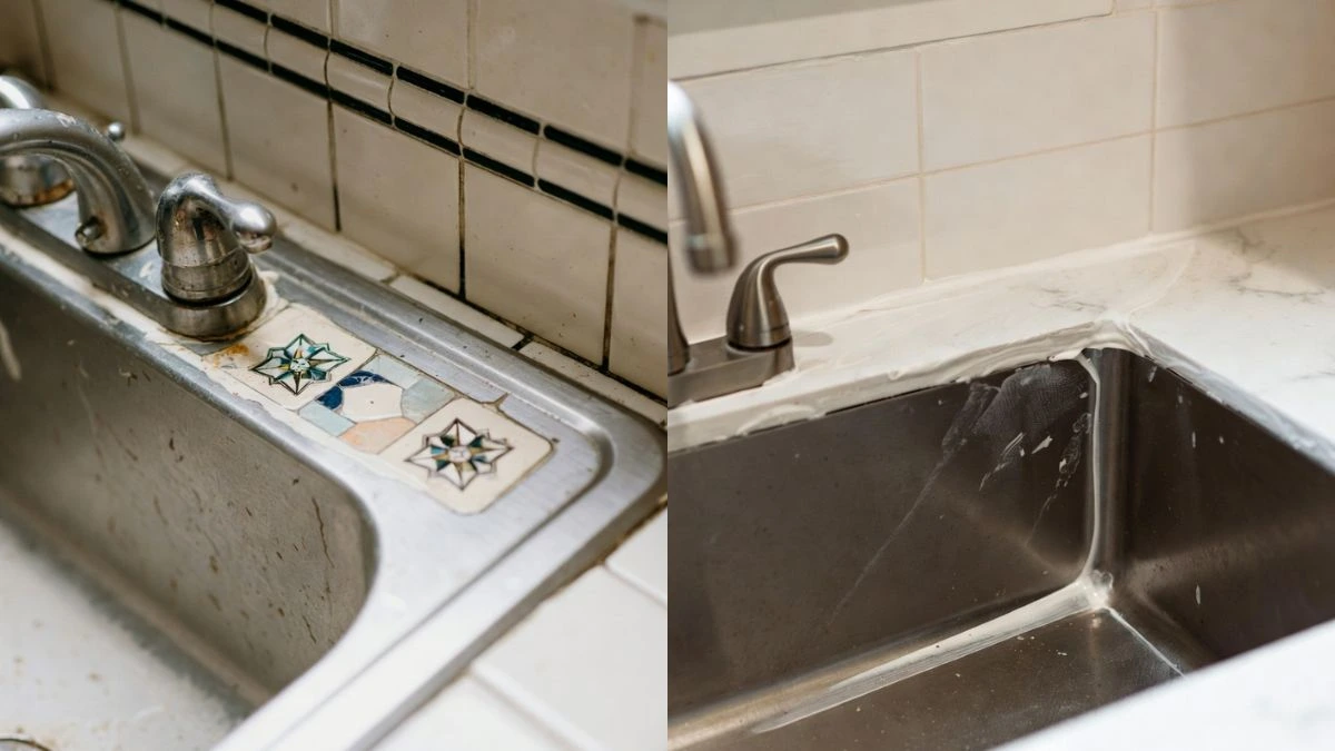 Grout Or Caulk around Kitchen Sink