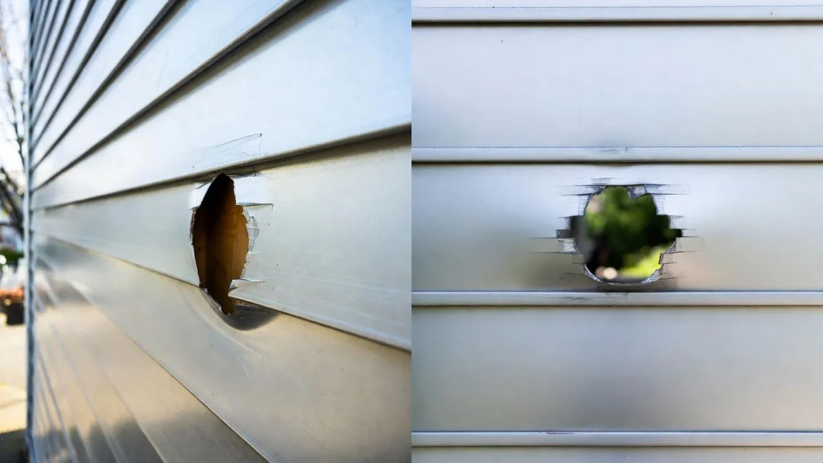 Hole in Aluminum Siding