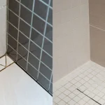 how much gap between shower floor tile and wall tile