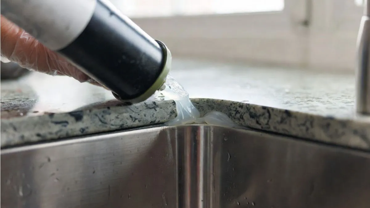 how to fill gap between kitchen sink and countertop