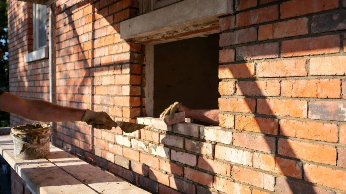how to fill in a window on a brick house
