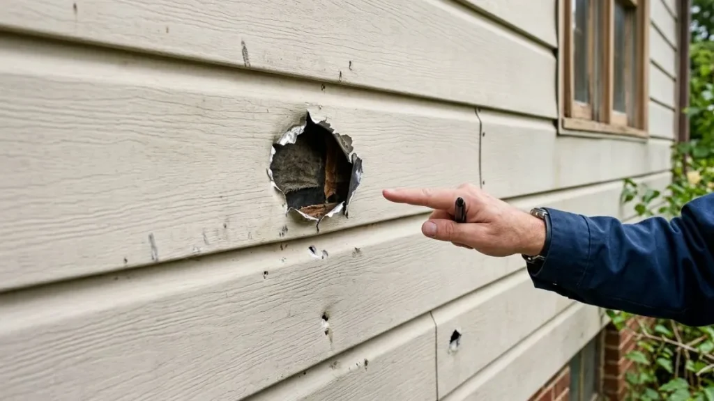Identifying Hole Damage in Aluminum Siding 
