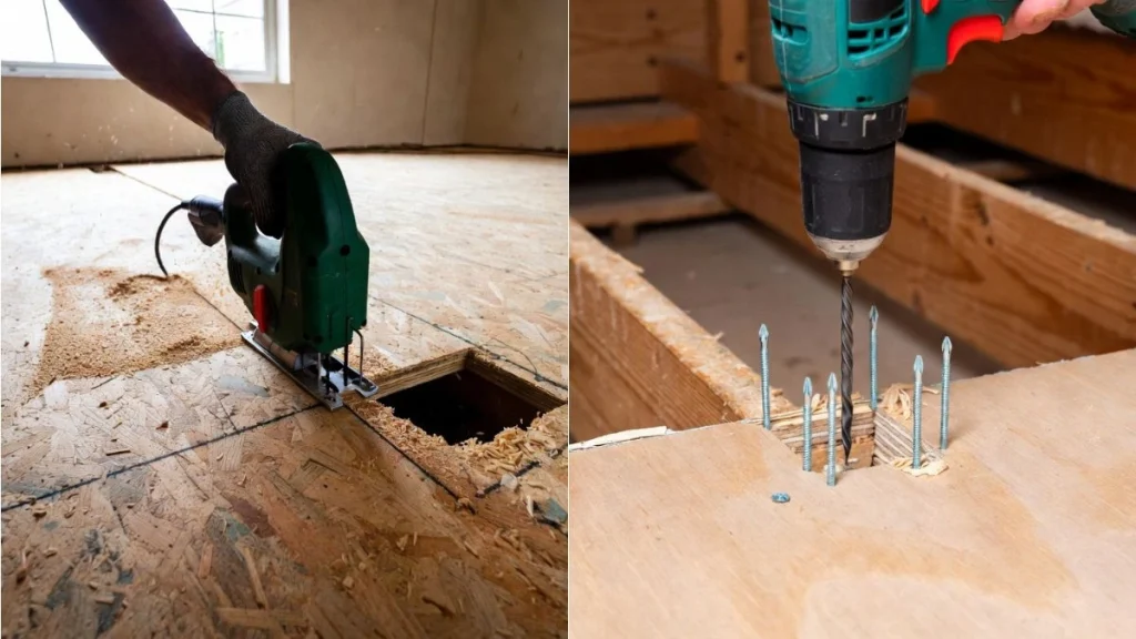repair subfloor hole step by step