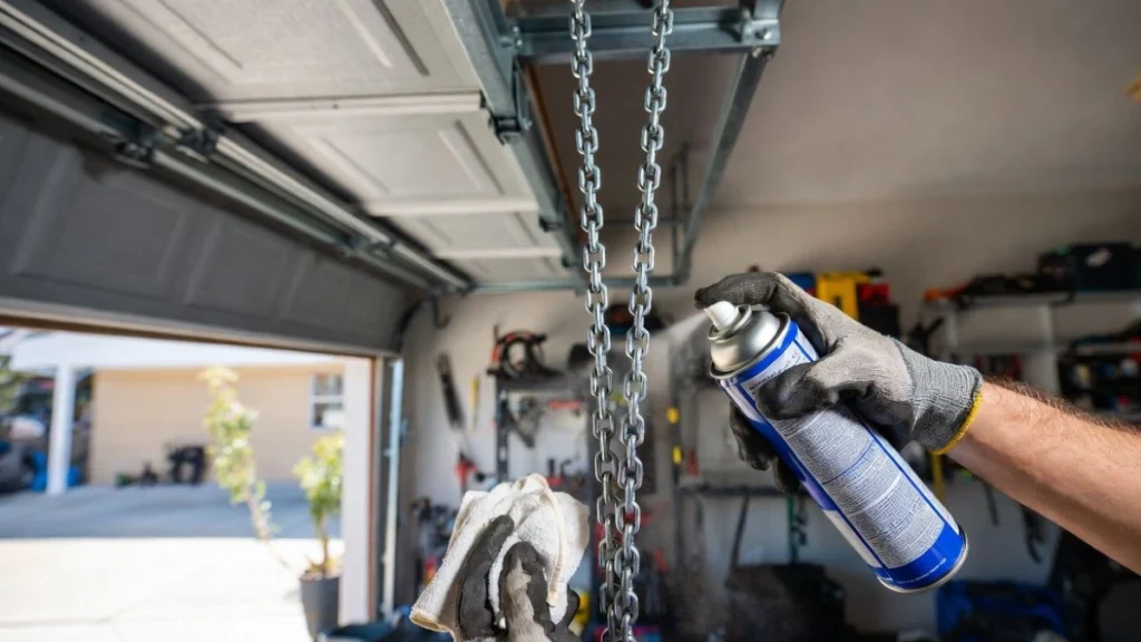Preventive maintenance of garage door chains