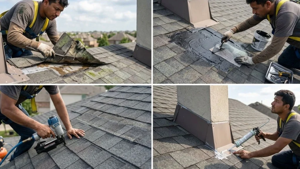 Step-by-step roof leak repair method