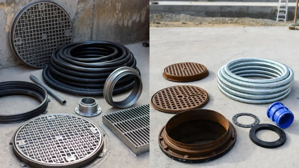 Materials used for installation of sewer drain