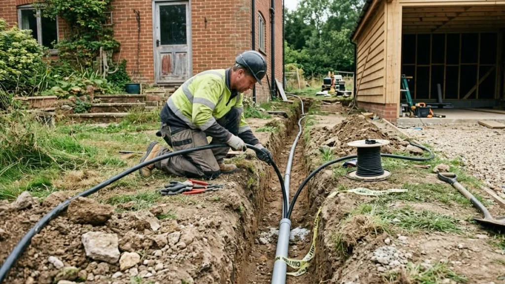 running feeder cable to garage