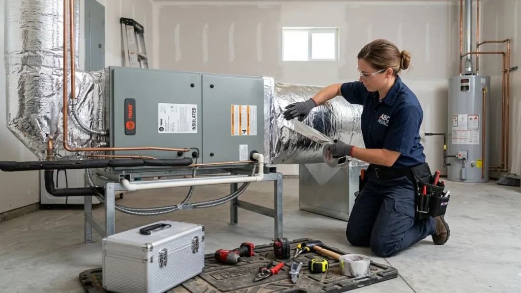 Air handler insulation installation