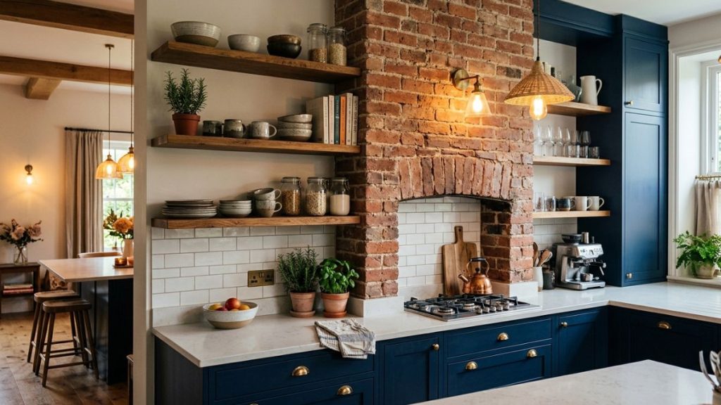 Brick chimney kitchen design ideas