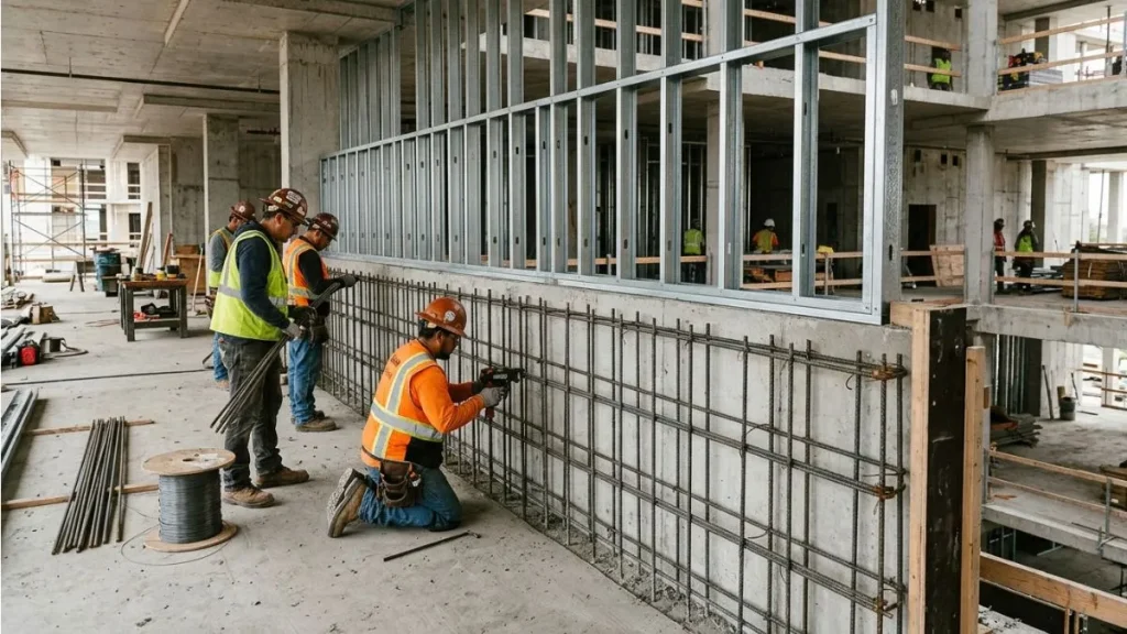 Concrete wall strengthening process