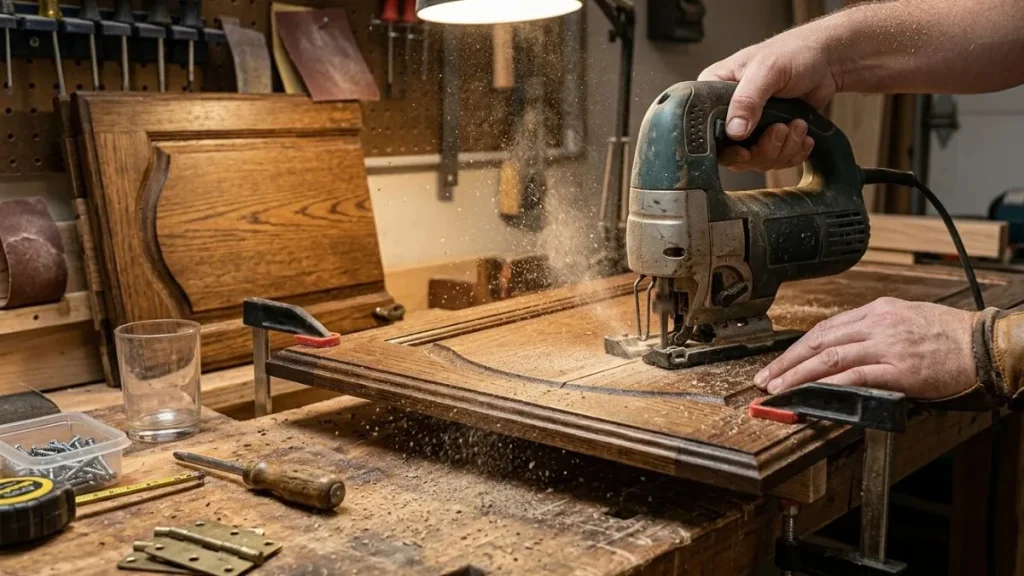 Cutting arch from cabinet door
