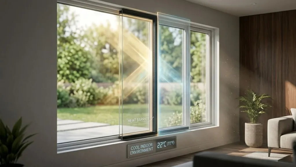 Energy efficient windows heat control