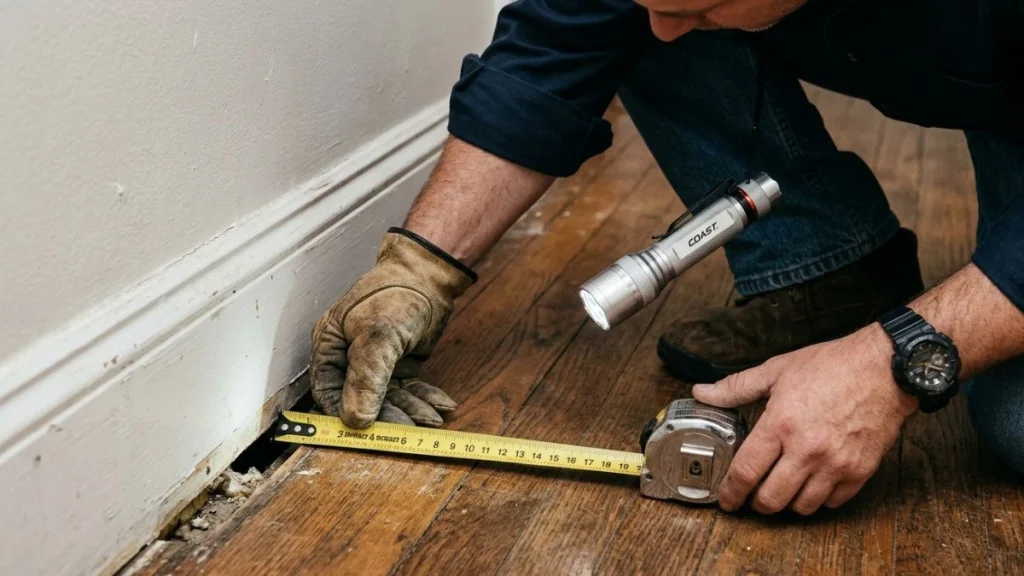 Floor wall gap inspection