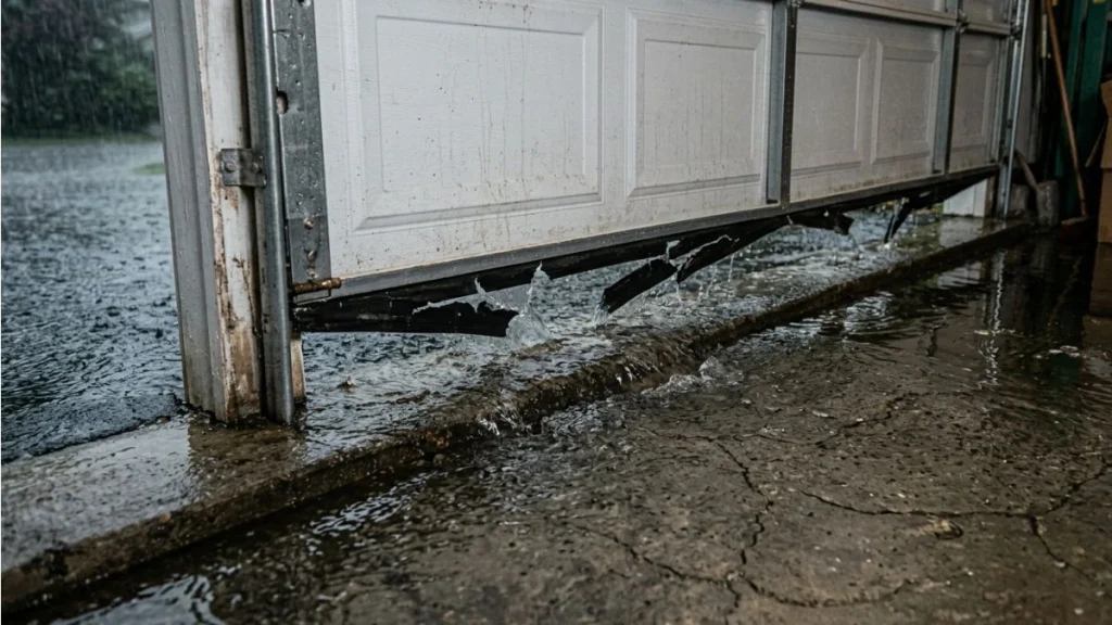 Garage door leak source detection