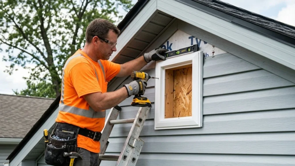 Installing gable vent frame
