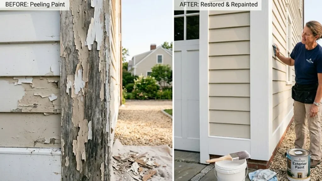 Maintaining painted garage trim