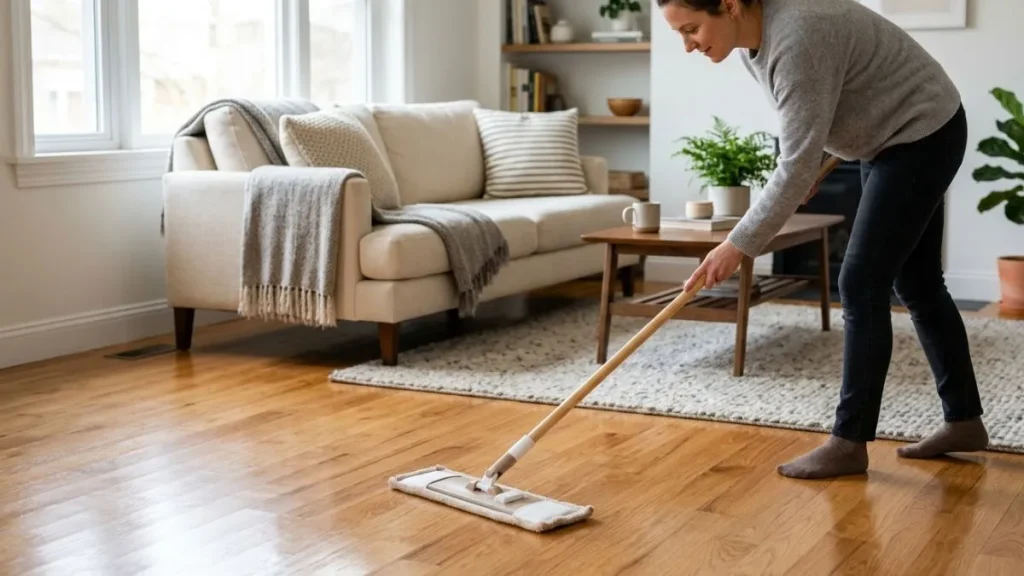 Maintaining patched hardwood floor