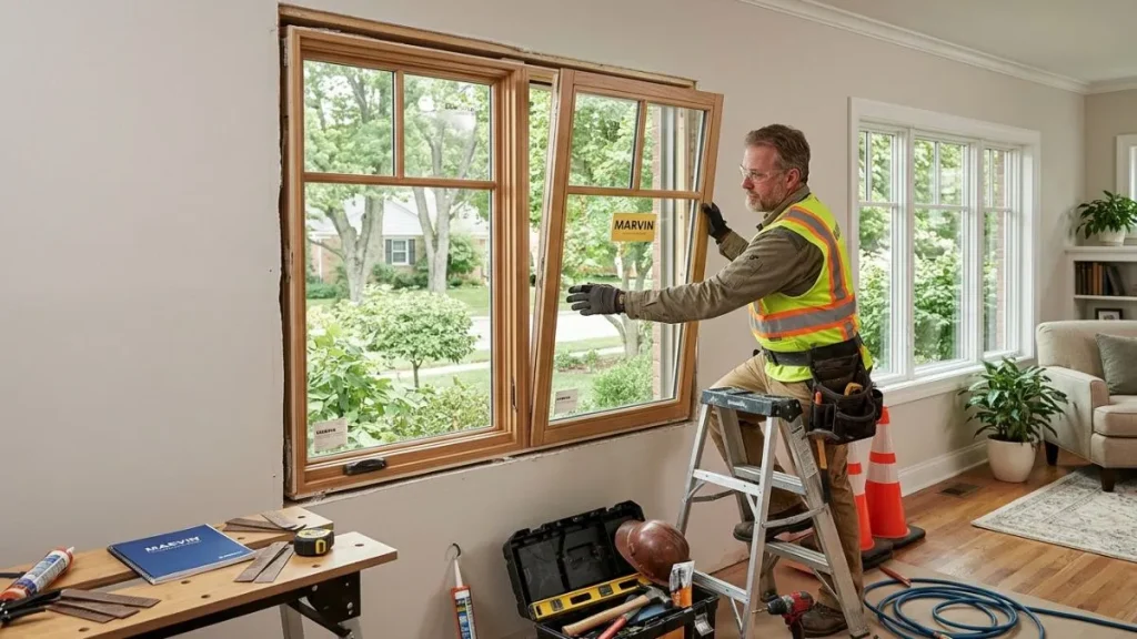 Marvin window installation support