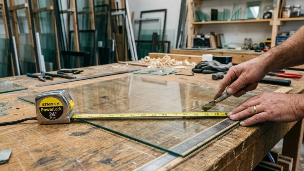 Measuring cutting window glass