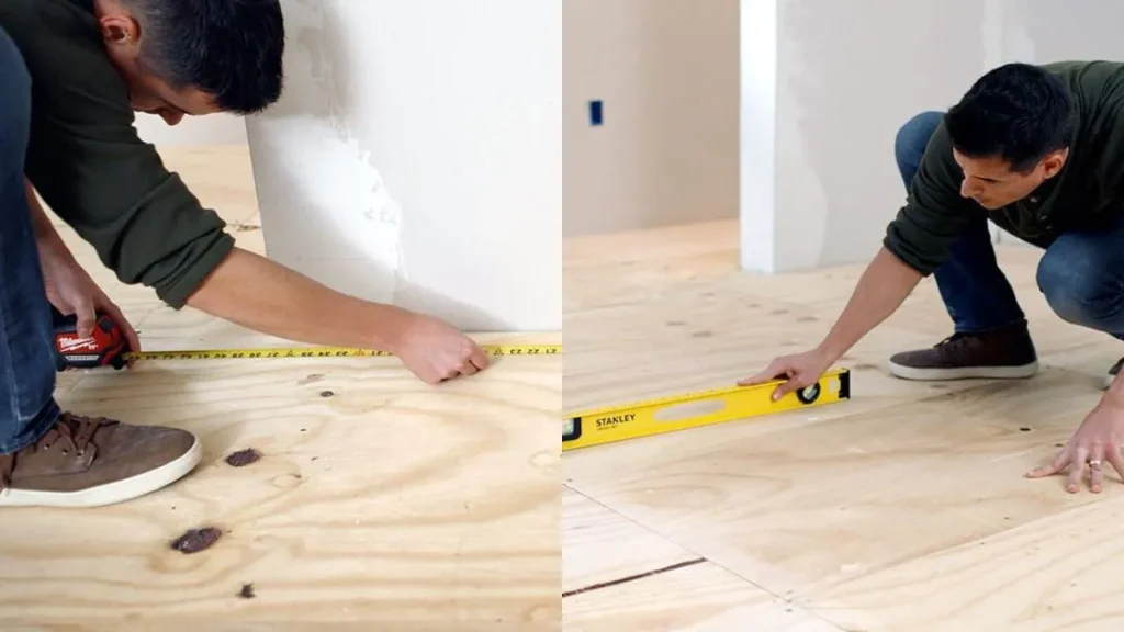 Preparing subfloor for plywood installation