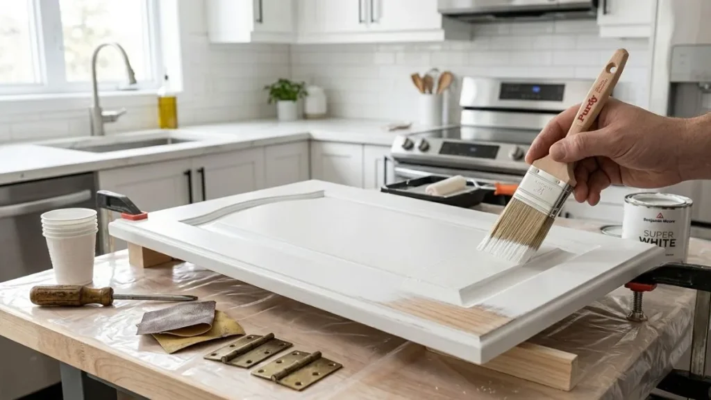 Refinishing cabinet doors painting