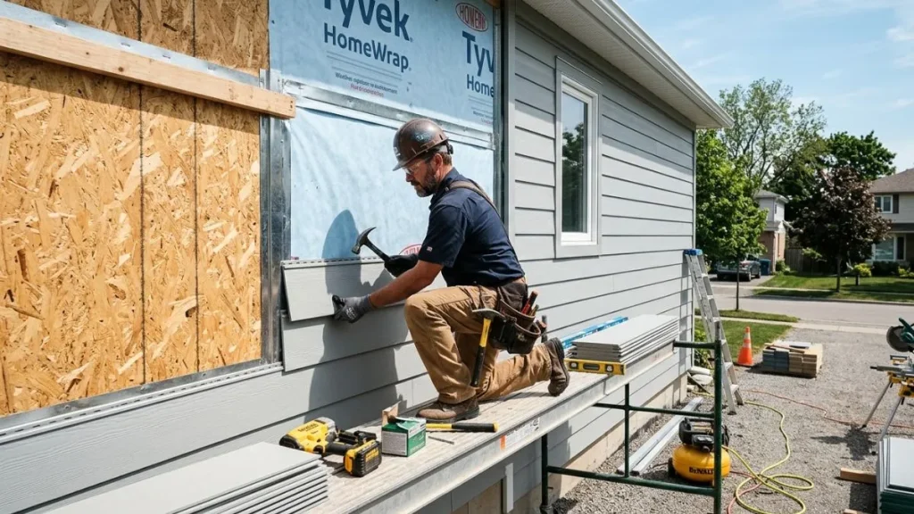 Reinstalling siding after repair