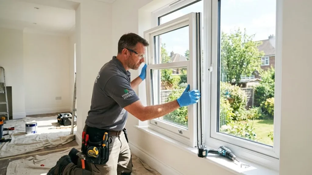Reinstalling window sash step