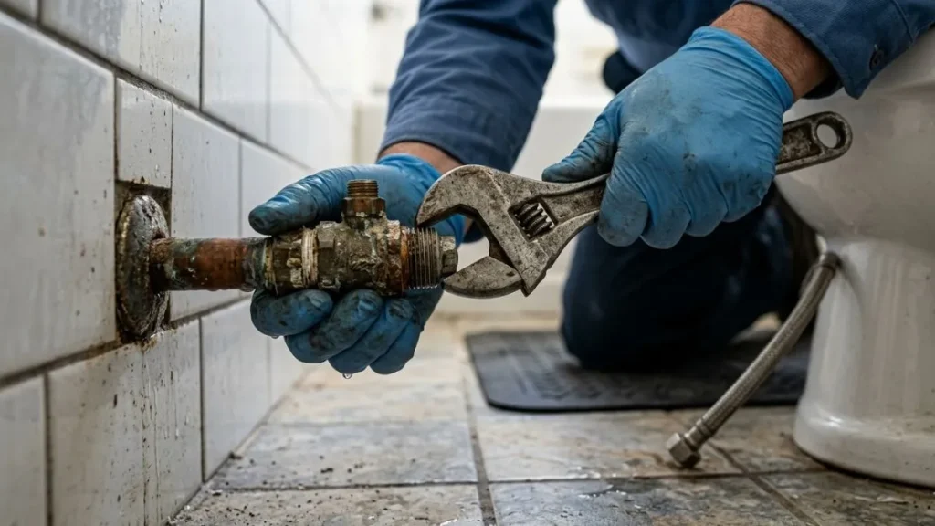 Removing old toilet valve