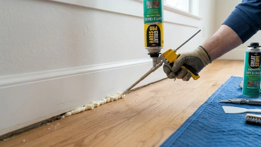 Repair floor wall gap