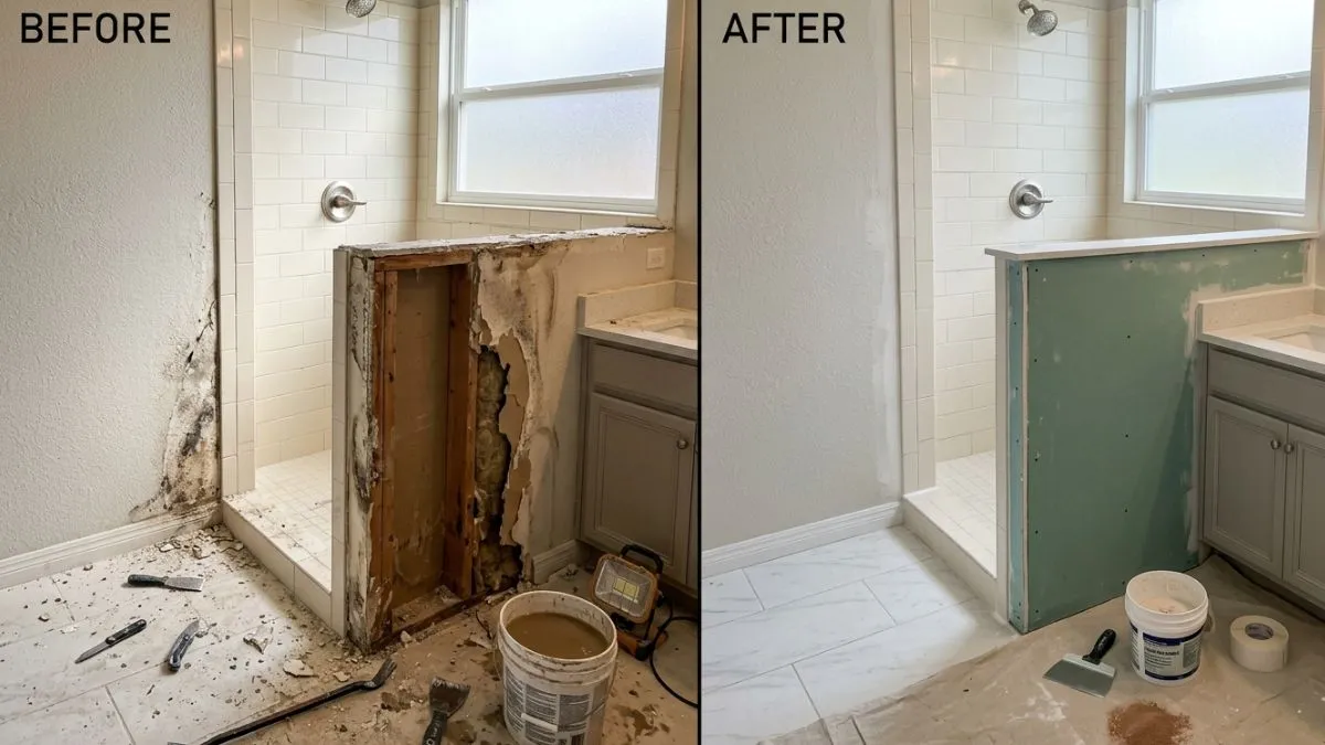 Repairing Drywall around Shower