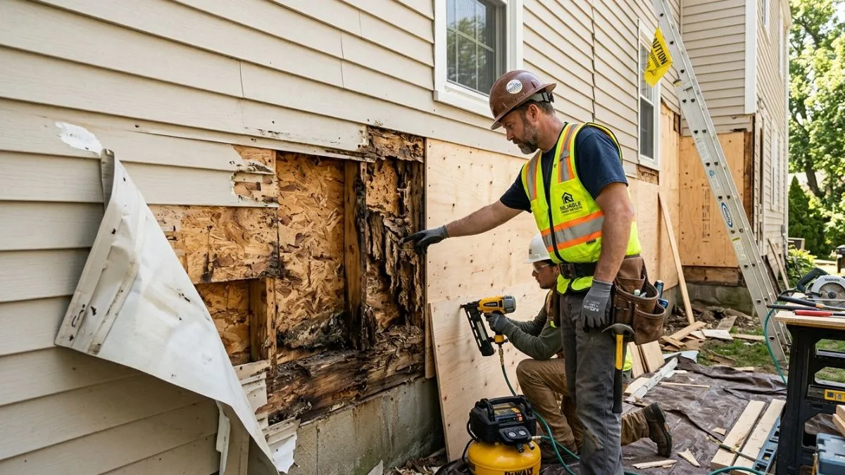 Replace Rotted Sheathing under Siding