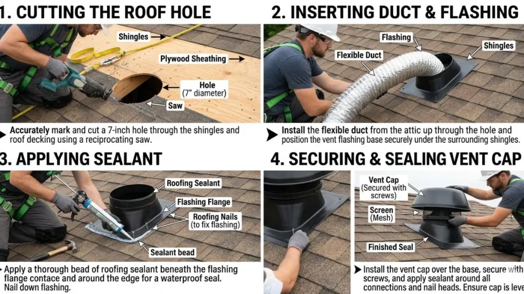 Roof vent installation steps