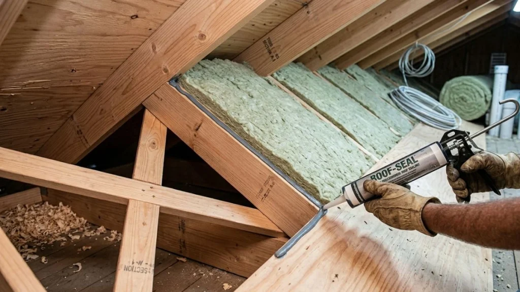 Sealing roof sheathing finishing touches