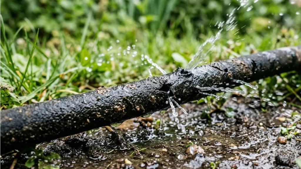 Soaker hose leak damage problem