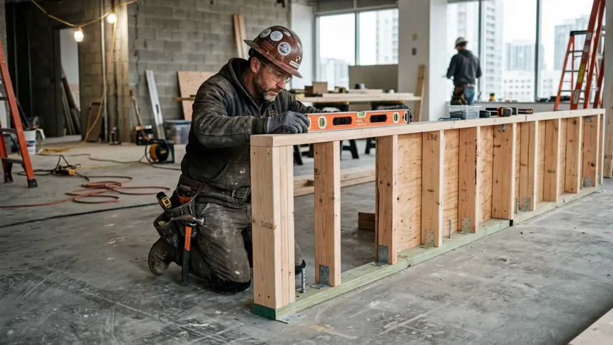 Stabilizing a Half Wall on Concrete Floor