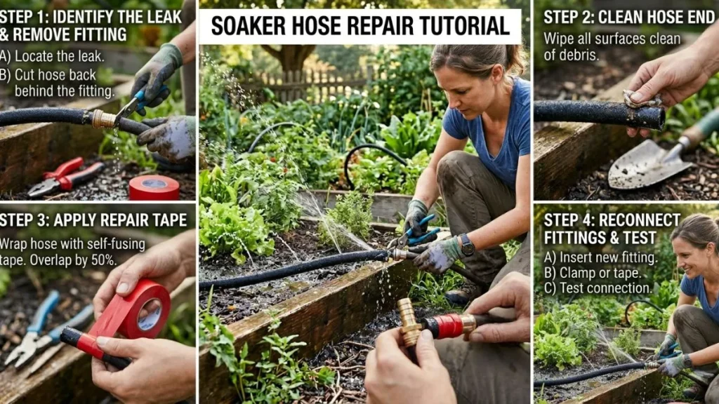 Step by step soaker hose repair guide