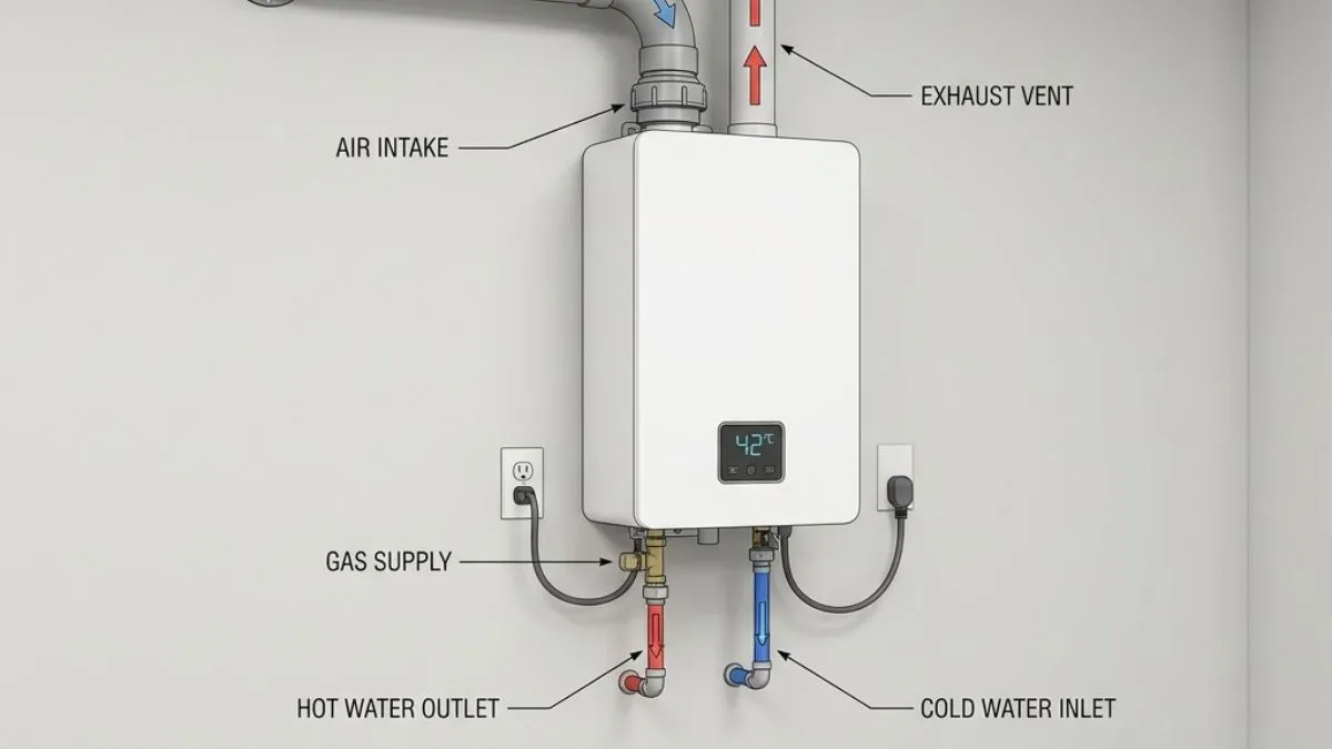 Tankless Water Heater Air Intake Inside