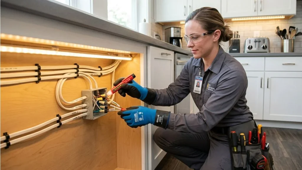 Under cabinet lighting safety check