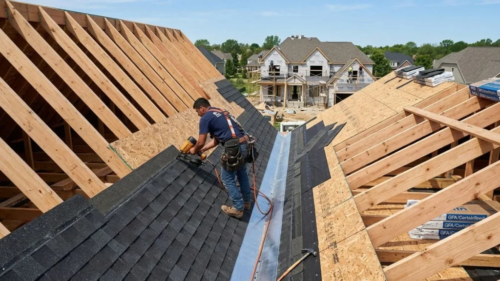 Valley Joining Two Roofs With Different Pitches