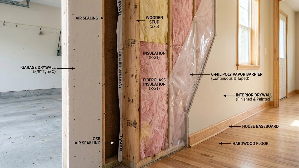 Vapor Barrier between Garage And House